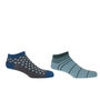 Retro Stripe Blue And Crosslet Grey Men's Trainer Socks, thumbnail 1 of 5
