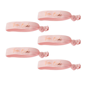 Pink And Rose Gold Team Bride Hen Party Wrist Bands, 2 of 3