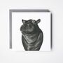 Carina The Hippo Luxury Blank Greeting Card, thumbnail 1 of 3