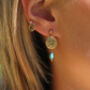 Gold Vermeil Croesus Coin Turquoise Earrings, thumbnail 1 of 3