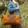 Genuine Leather Weekend Bag With Leather Straps Detail, thumbnail 5 of 11