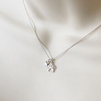 Personalised No Longer By My Side Paw Print Necklace, 2 of 2