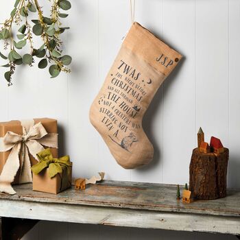 Personalised Night Before Linen Christmas Stocking, 4 of 4