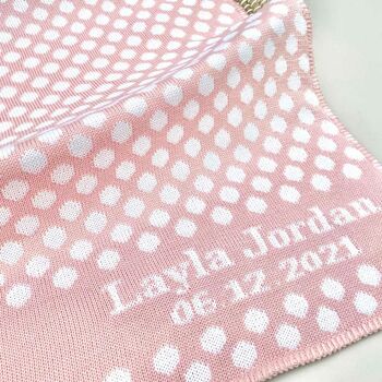 Personalised Knitted Spot Baby Blanket, 4 of 8