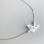 Sterling Silver Origami Crane Pendant Necklace, thumbnail 3 of 7