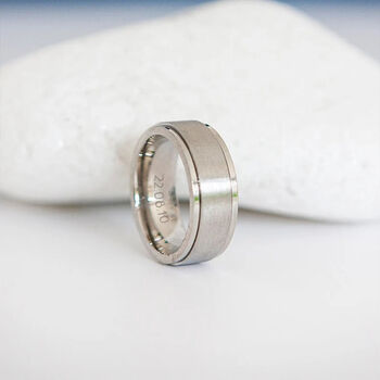 Personalised Silver Spinner Ring In Stainless Steel, 2 of 12