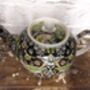 Two Cup Teapot In Black Strawberry Thief Design, thumbnail 2 of 5