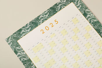 2025 Green Botanical Wall Planner, Calendar, 2 of 4