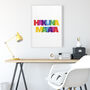 Hakuna Matata Rainbow Quote Wall Print, thumbnail 3 of 4