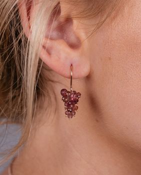Pink Tourmaline And Rose Gold Vermeil Grape Earrings, 4 of 4