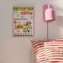 Personalised Construction Vehicle Bedroom Print, thumbnail 1 of 9