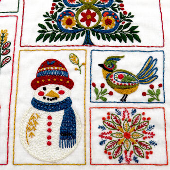 Christmas Folk Festive Embroidery Kit, 12 of 12