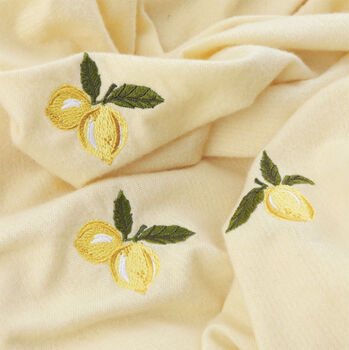 Personalised Lemon Fruits Lightweight Embroidered Throw, 2 of 6