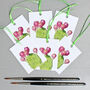 Gift Tags With Prickly Pear Illustration, thumbnail 1 of 4