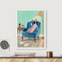 Your Own Cat Sipping Champagne Wall Art Print, thumbnail 6 of 6