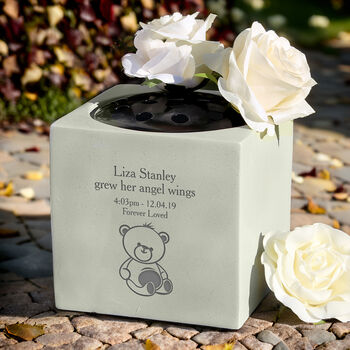 Personalised Teddy Bear Memorial Vase, 2 of 3