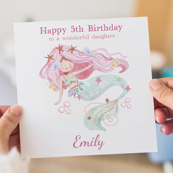 Personalised Mermaid Birthday Card, 3 of 3