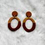 Abstract Textured Clay Hoop Earrings, thumbnail 2 of 4