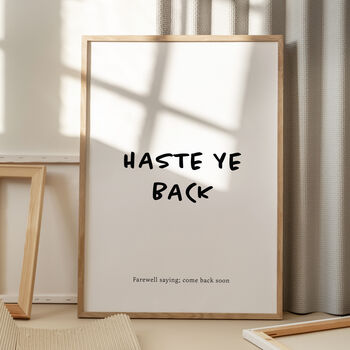'Haste Ye Back' Scottish Print, 2 of 2