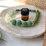 Prehnite, Moss Agate And Lava Beads Aromatherapy Diffuser Bracelet And Essential Oil Roller Gift Set, thumbnail 5 of 7