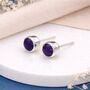 Sterling Silver Amethyst Stud Earrings – 6mm, thumbnail 1 of 10
