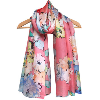 Large 'Sketched Blooms' Pure Silk Scarf, 2 of 4
