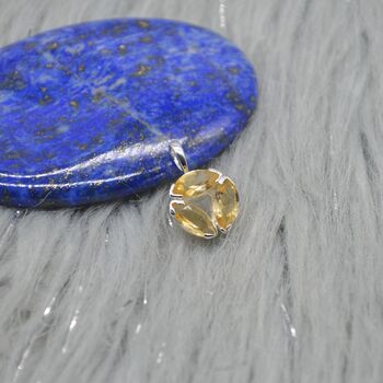 Citrine Silver Floral Pendant: November Birthstone, 4 of 8