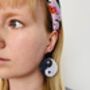 Yin Yang Glitter Dangle Earrings / Symbolic Gift For Best Friend, thumbnail 5 of 5
