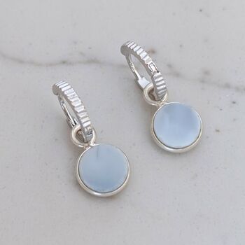 The Circle Blue Opal Earrings, Silver, 2 of 6
