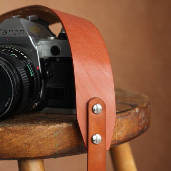 Wide Leather Camera Strap With Personalisation, 4 of 10