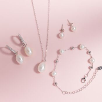Large Pearl Pendant Necklace In Sterling Silver And Gold Vermeil, 6 of 11