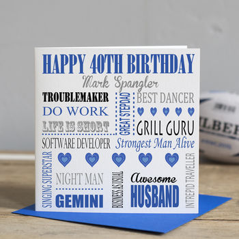Personalised 40th Birthday Card, 2 of 4