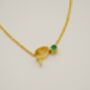Initial Birthstone Pendant Necklace, 16' Gold Chain, thumbnail 2 of 6
