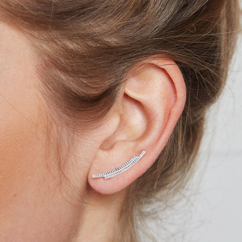 sterling silver double curved bar ear climbers by lisa angel