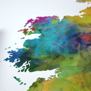 Ireland Map Watercolour Print, 6 of 6