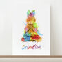 Personalised Kid's Meditating Rabbit Wall Art, thumbnail 1 of 12
