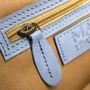 Personalised Blue Leather Oxford Zip Up Satchel, thumbnail 7 of 9