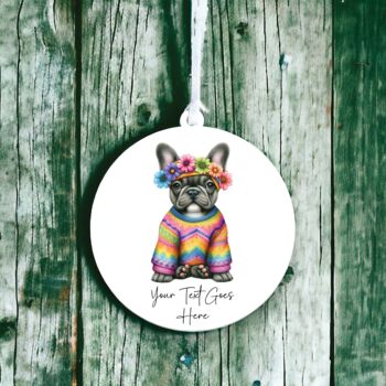 Personalised French Bulldog Hippie Decoration, 2 of 2