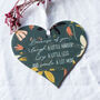 Navy Floral Friendship Acrylic Hanging Heart Token, thumbnail 3 of 6