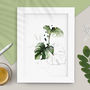 Tropical Leaf Print Set Of Four Illustration Green Gold, thumbnail 4 of 9