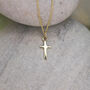 Mini Cross Necklace In 14ct Gold, thumbnail 4 of 5