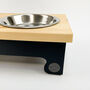 Personalised Pine Top Raised Bowl Feeding Stand, thumbnail 10 of 11