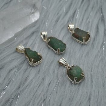 Raw Emerald Pendant Necklace, 2 of 12