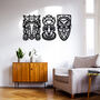 Indigenous Tribal Masks Art Collection Wooden Decor, thumbnail 1 of 10
