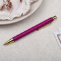 Dark Pink And Gold Ballpoint Pen, thumbnail 1 of 4