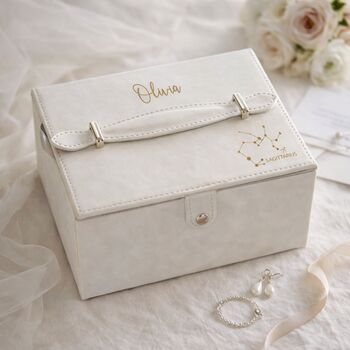 Personalised Star Sign Zodiac Large Jewellery Box Gift For Her, 2 of 12