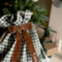 Personalised Green Gingham Gift Sack Velvet Bow, thumbnail 2 of 5