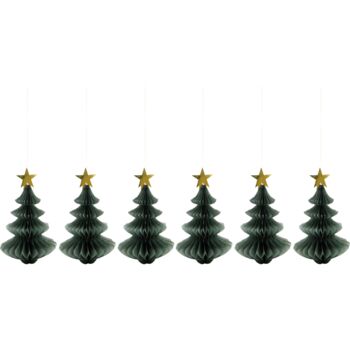 Set Of Three Hanging Paper Christmas Trees, 3 of 6