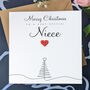 Personalised Handmade Christmas Card For Special Niece, thumbnail 1 of 4