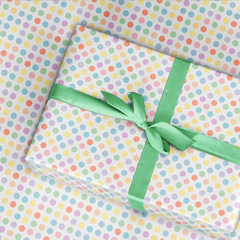 Pastel Dots And Spots Wrapping Paper Roll Or Folded, 2 of 3